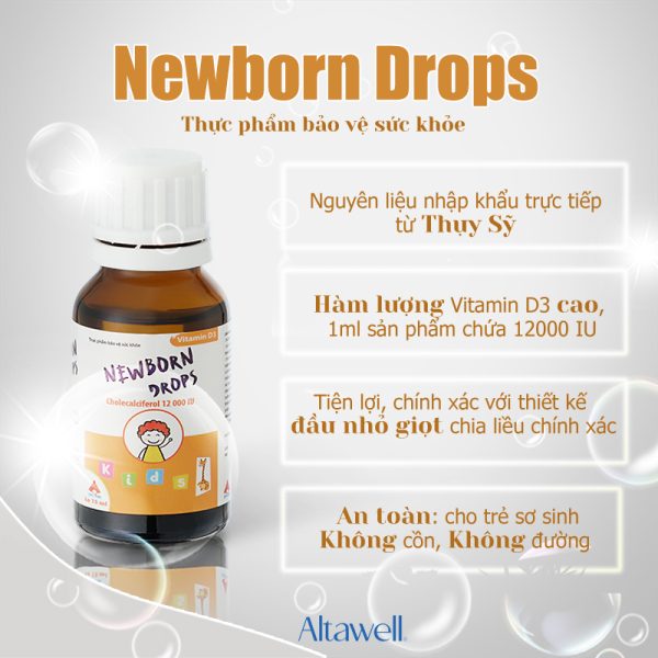 Newborn Drops bổ sung vitamin d3 cho trẻ sơ sinh và trẻ nhỏ