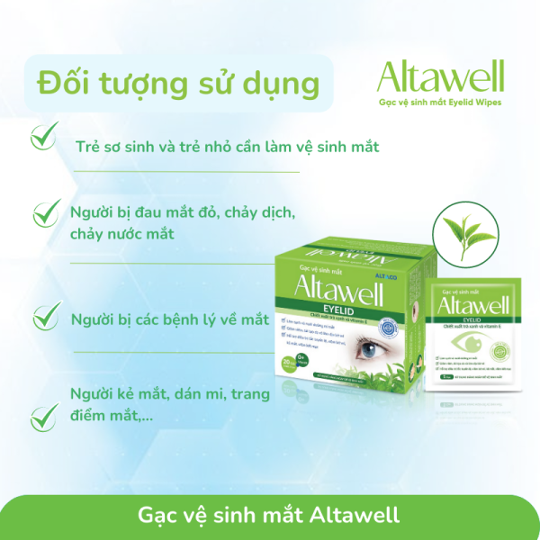 Đối tượng sử dụng gạc lau mắt Altawell