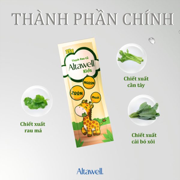 3 thành phần chính có trong thạch rau củ Altawell Jelly Kids