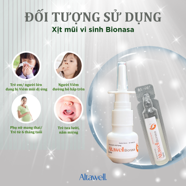 Xịt mũi Altawell Bionasa dành cho trẻ nhỏ và người lớn