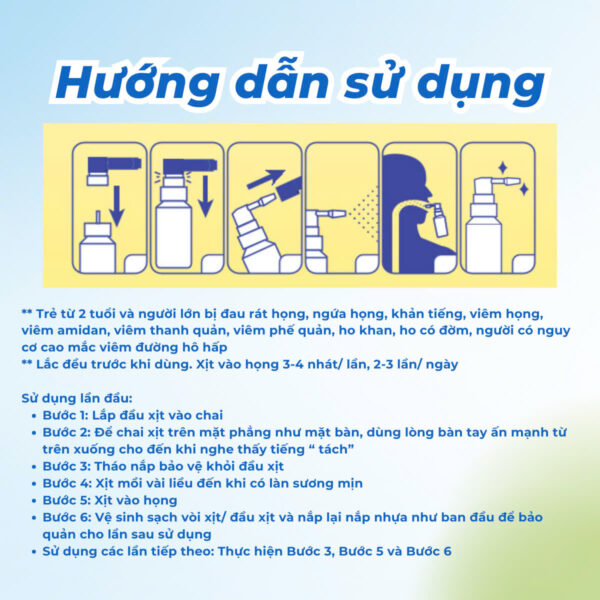 Hướng dẫn sử dụng xịt họng keo ong Beemedi