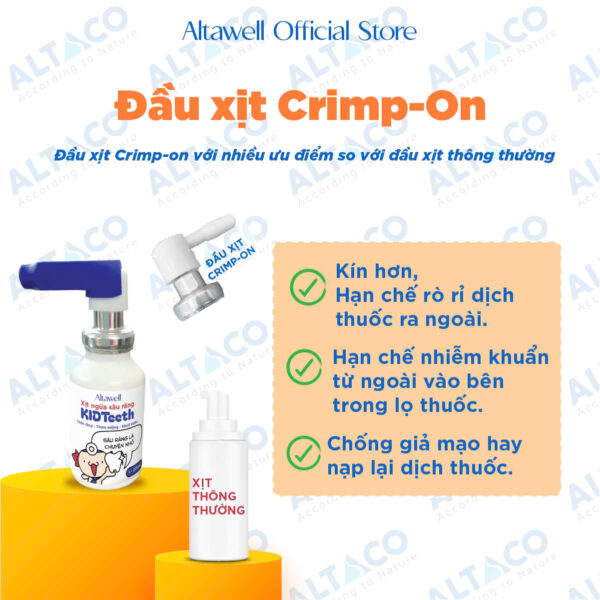 Đầu xịt Crimp on KidTeeth